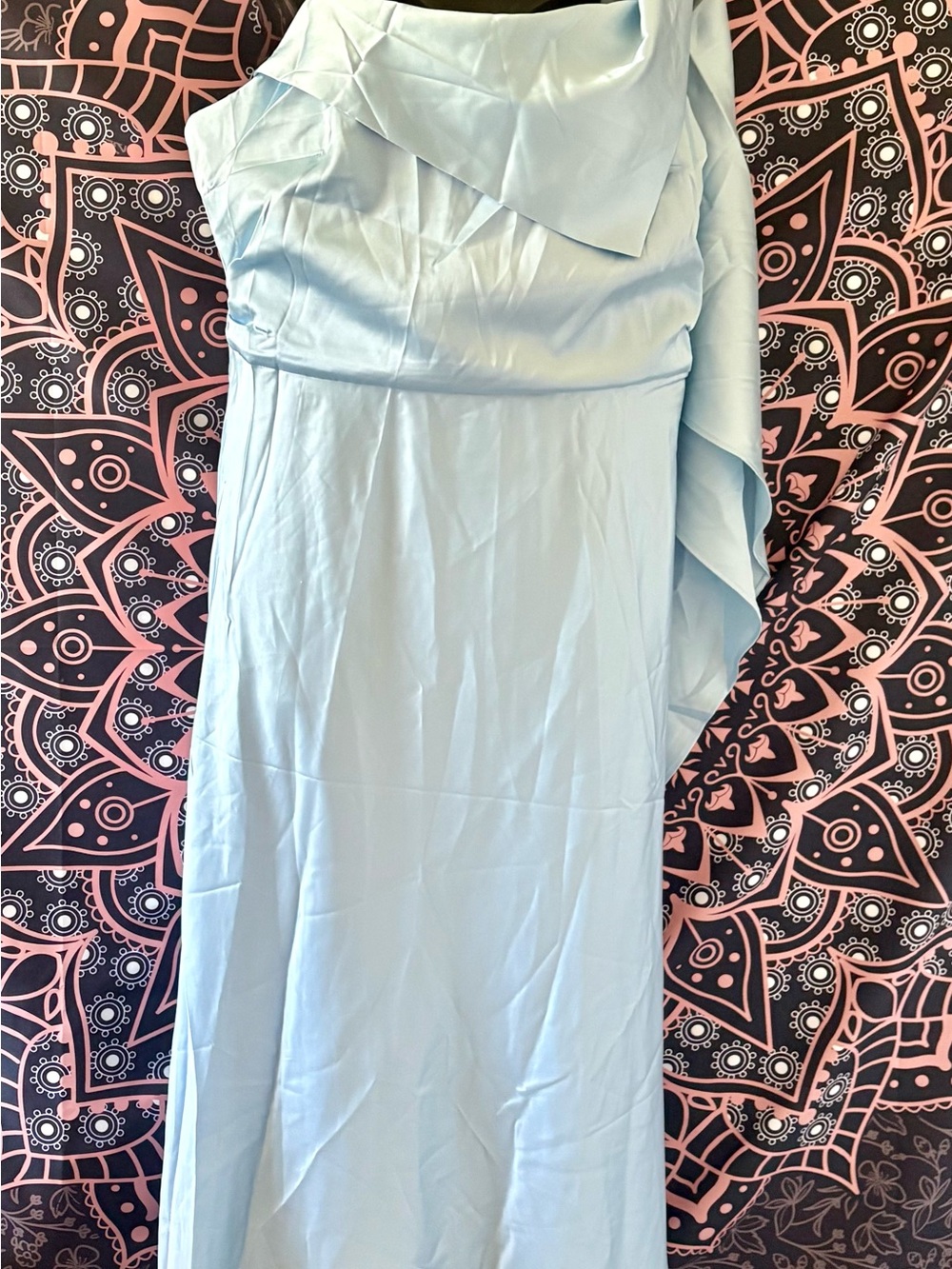 RIHOAS Light Blue One-Shoulder Evening Gown